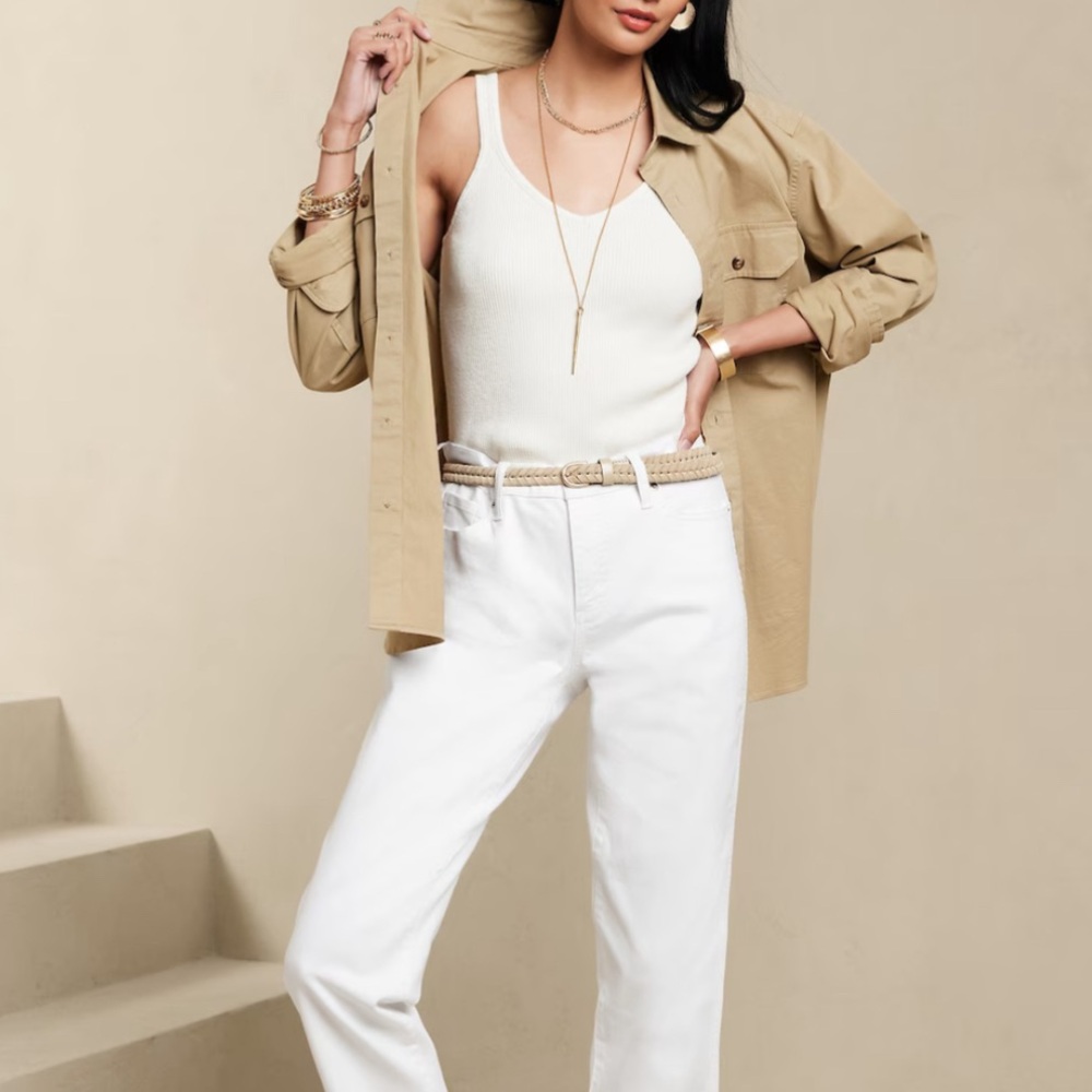 Banana Republic Factory White Slouch Jeans Size 10/30 Petite - Picture 4 of 12